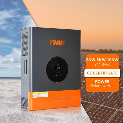 Інвертор‑зарядний пристрій PowMr 3 кВт 24 В, 110 VAC, низькочастотний, для підключення до мережі, «усе в одному»