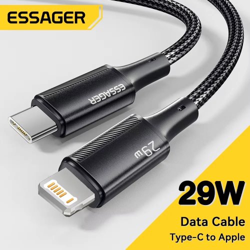 Cáp USB-C to Lightning Essager, Sạc Nhanh 29W Tương thích với iPhone 14/13/12/11 Pro Max/Xs/Plus, iPad, MacBook