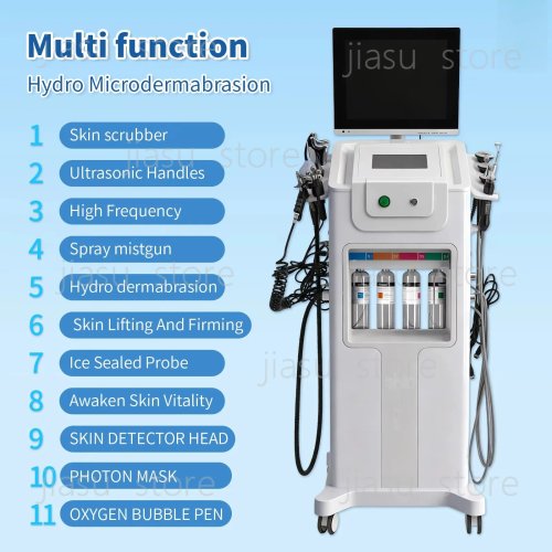 Máquina Facial de Hidrodermabrasão 11 em 1 - Hydra Aqua Peeling Diamante Dermabrasão Hidro Cuidado para Spa Salão Equipamento de Beleza
