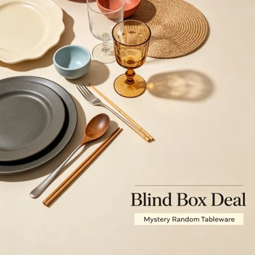 Vintage retro blind box servies – willekeurig enkel stuk, creatief keukengerei of eetdecoratie