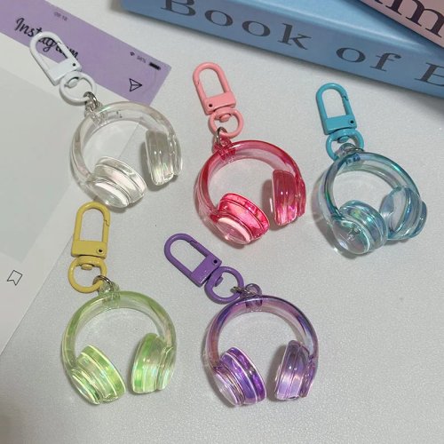 Chaveiro 3D com formato de auscultadores - Pingente doce minimalista, charme criativo para mochila, presente para melhor amiga