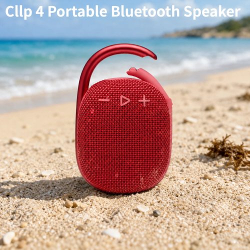 Draagbare Bluetooth-luidspreker Clip 4 - Draadloos, diepe bas met karabijnhaak, IP67 waterdicht voor buiten, wandelen en reizen, 10 uur speeltijd