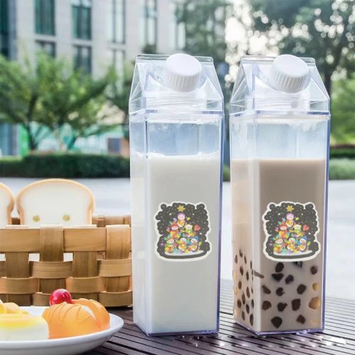 Butelka na wodę 1 l przezroczysta — 1000 ml, duża pojemność, przenośna, sport/outdoor, unisex, uroczy design