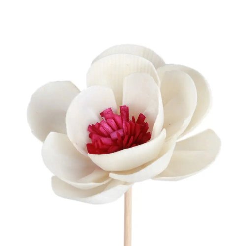 Diffusore di aromi in rattan con fiore sintetico — Profumatore per bagno/casa, diffusore olio aromaterapia
