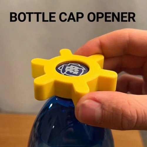 Apri bottiglie multifunzione portatile in plastica gialla - strumento da cucina