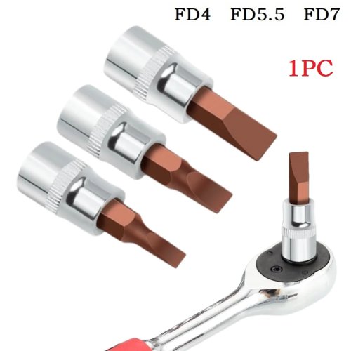 1 шт. Бита шлицевая (плоская) 1/4" (6,35 мм) хвостовик — FD4, FD5.5, FD7