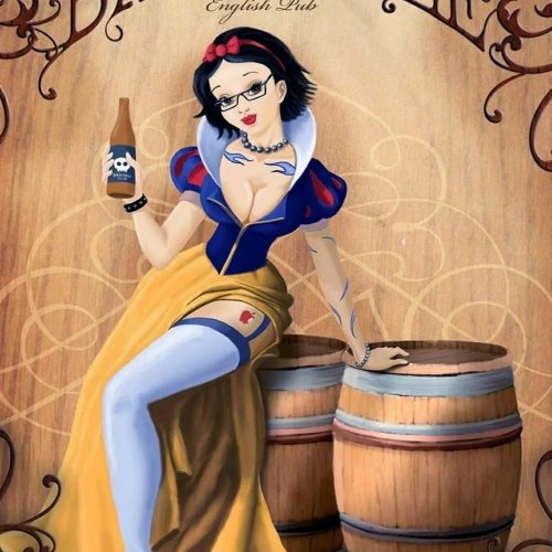 Cartel metálico vintage 'Bad Cider' con pin-up — Placa decorativa para bar, cocina, garaje, pub o restaurante