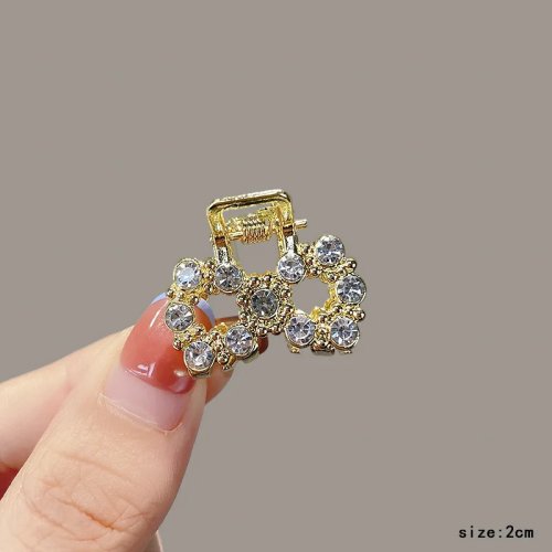 5pcs Luxury Pearl & Rhinestone Mini Hair Claw Clips — Cute Bow, Planet & Star Hollow Barrettes; Small Metal Hair Clips for Women & Girls, Elegant for Daily, Wedding & Party