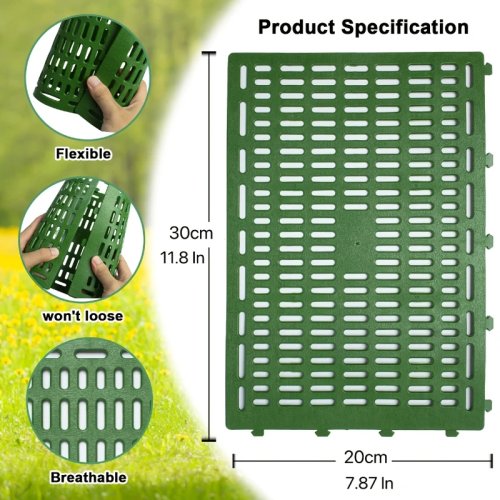 Protector para árboles de plástico verde conectable — protección duradera para jardín y césped
