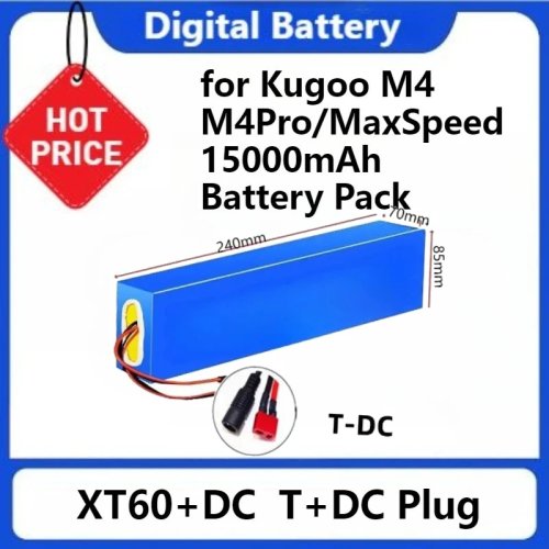 Аккумулятор Kugoo M4 M4Pro MaxSpeed 48V 13S4P 18650 15000mAh для Электросамоката с разъемом XT60+DC