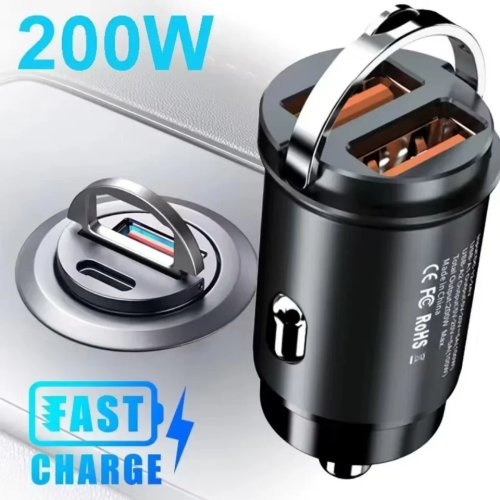 Cargador de Coche Mini QC3.0 PD 30W Carga Rápida 12-24V Adaptador USB-C para Mechero para Xiaomi Samsung Huawei iPhone