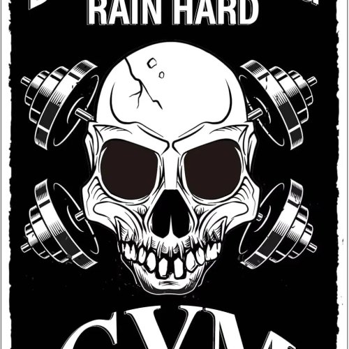 Placa metálica vintage motivacional – Letreiro divertido Bodybuilding 'Train Hard' para ginásio, casa, café, cozinha, bar