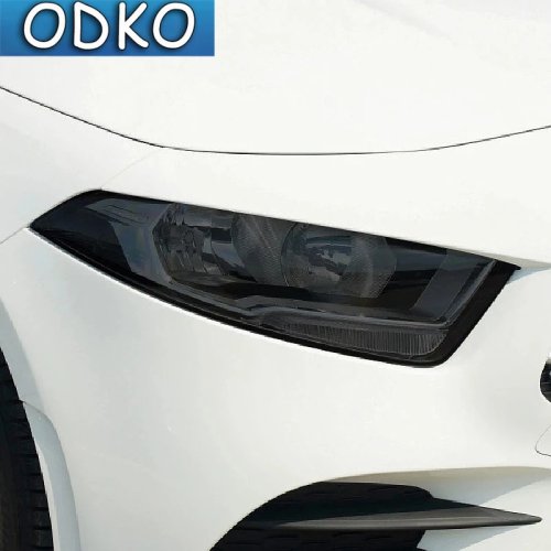 Folia ochronna na reflektory Mercedes Benz Klasa A W176 W177 A45 A35 AMG 180 - Czarna przezroczysta TPU naklejka