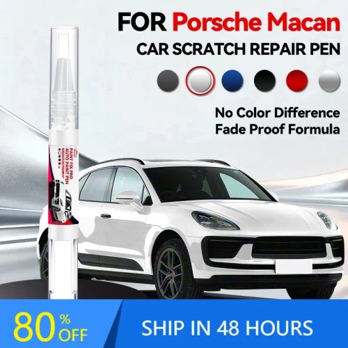 Lakstift voor Porsche Macan (2014–2025) — Krassen repareren, kleuren: White S9R, Chalk M9A, Blue MD5, Gre