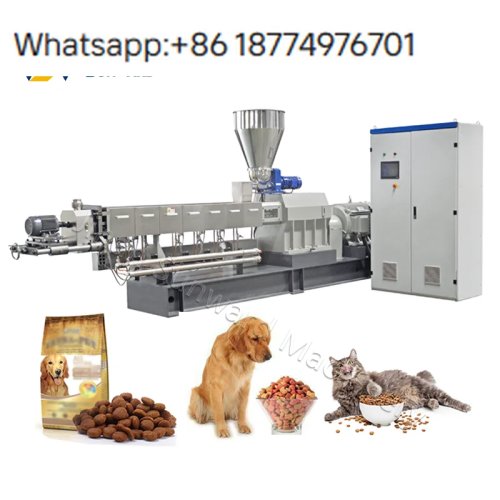 Línea de producción industrial extrusora para pienso seco — máquina de fabricación de alimento para gatos y perros