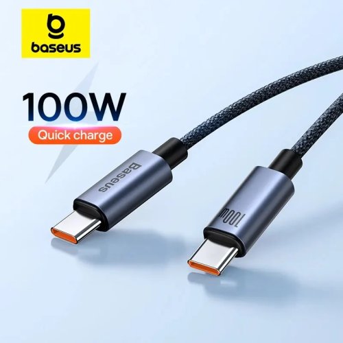 Baseus USB-C→USB-C ケーブル 100W PD 急速充電対応 — iPhone 15/16、MacBook、Xiaomi、Samsung対応充電ケーブル