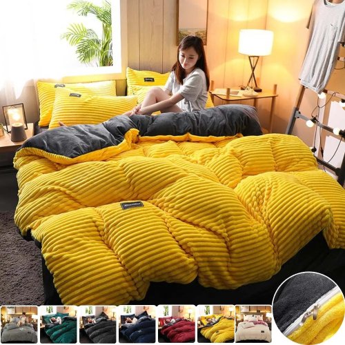 ベルベット掛け布団カバー 150×200cm — 暖かく厚手で肌にやさしい ダブル用