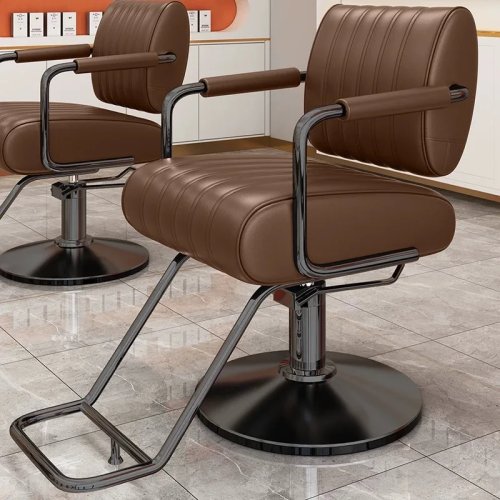 Ghế thợ cắt tóc hiện đại sáng tạo có khoang chứa đồ cao cấp, thẩm mỹ Ý, ghế salon cổ điển đa năng có bánh xe