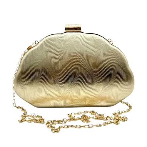 Leren schelpclutch voor feest — dames handtas/bruidsclutch, veelzijdig met ketting te dragen als schoudertas of crossbody