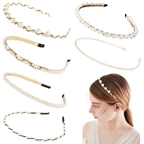 Diadema de perlas para mujer — accesorio elegante para el cabello