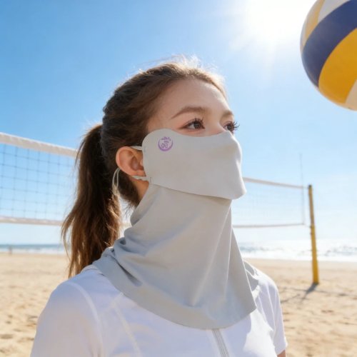 واقي عنق ووجه من قماش آيس‑سيلك مبرد — حماية من الأشعة فوق البنفسجية، قابل للتنفس، يمتص الرطوبة، مناسب للدراجات