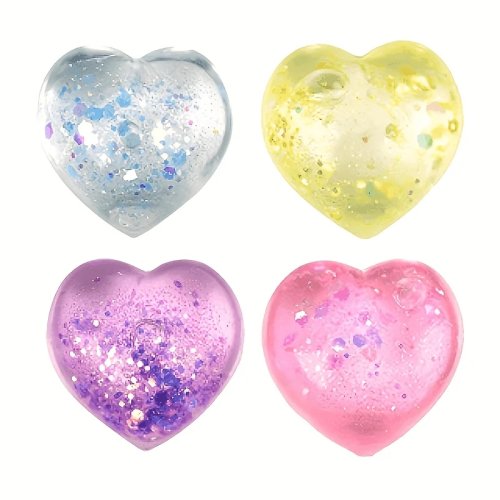 NeeDoh Squishy Serce z Brokatem — Zabawka do ściskania z wolnym powrotem, super‑solidny sensoryczny fidget, miękkie ukojenie stresu dla dzieci i nastolatków