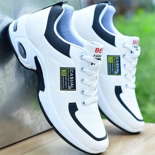 Tenis deportivos para hombre talla grande – tendencia primavera, con agujetas, suela gruesa, transpirables, casuales, antiderrapantes