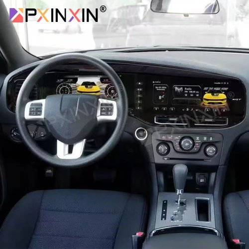 Rádio Automóvel 24.6" Android Ecrã Duplo para Dodge Charger 2011-2023 GPS Navegação Rádio CarPlay Painel Digital