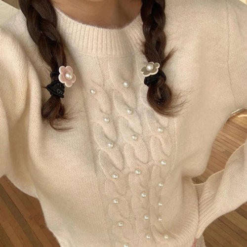 Elastici per capelli con fiore per donna e ragazza – scrunchie per coda