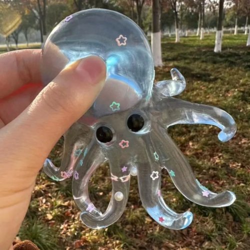 Mainan Gurita Squishy Lentur — Rebound lambat, mainan fidget sensori untuk redakan stres, hiasan meja & hadiah