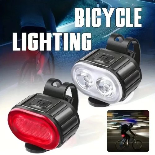 Kit de Feux Avant et Arrière pour Vélo - Phare LED Rechargeable et Feu Arrière, Projecteur Portable pour Cyclisme de Montagne et Route de Nuit
