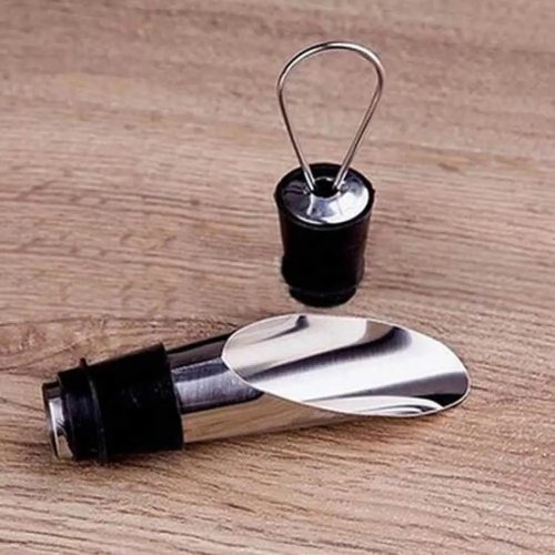 Vòi rót rượu vang inox với nút đậy – Bộ dụng cụ bar có bộ làm thoáng khí và decanter, dòng chảy tự do