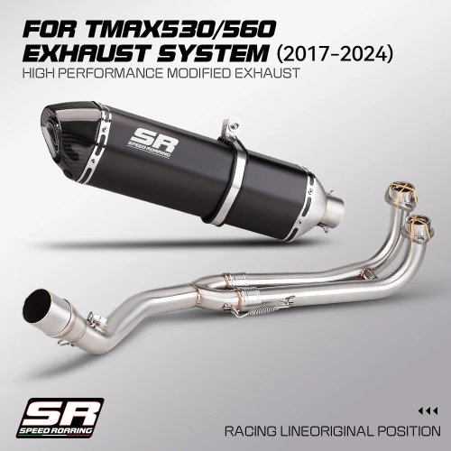 パフォーマンススリップオンマフラー 570mm ビッグヘックスエンド for TMAX530/560 2017-2024