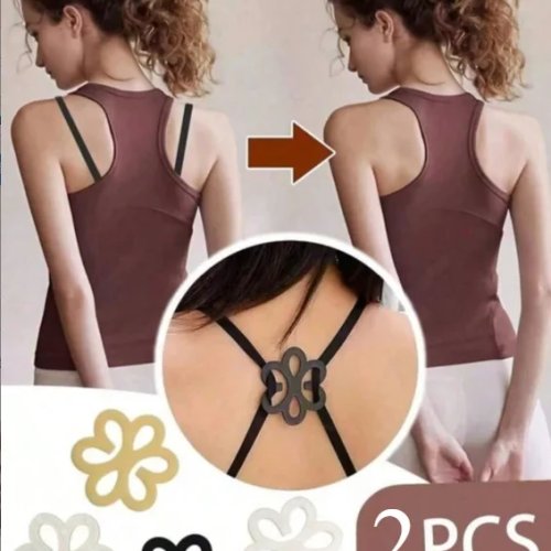 Fermagli per Spalline Reggiseno Multicolore Floreale, Portaspalline Nascosto Antiscivolo, Convertitore per Canottiera Racerback