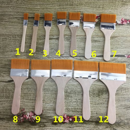 Bộ Cọ Vẽ Lông Nylon Cán Gỗ Nhiều Kích Cỡ Cho Màu Nước, Acrylic, Sơn Dầu, Dụng Cụ Vẽ Nghệ Thuật Cho Học Sinh