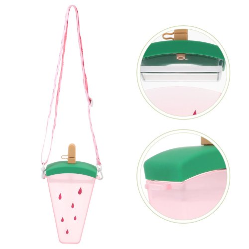 ขวดน้ำรูปไอซ์ป็อป (ice pop) กันรั่ว พร้อมหลอดและสายสะพาย สำหรับเด็กและผู้ใหญ่ เหมาะสำหรับเครื่องดื่มเย็นเมื่อเดินทางหรือไปเที่ยว