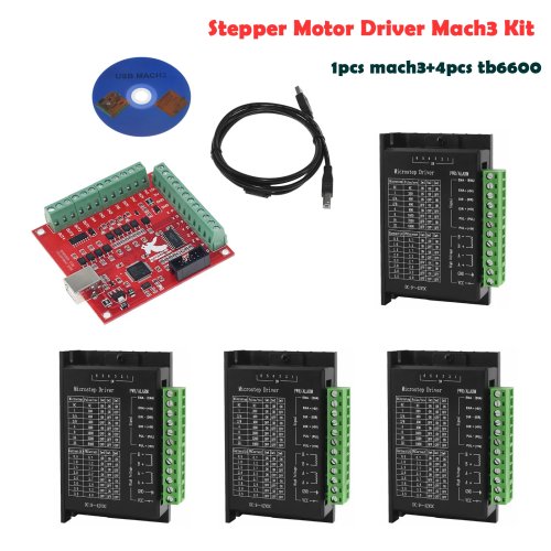 Bảng Breakout CNC USB Mach3 4 Trục với Driver TB6600, cho Động Cơ Bước/Servo