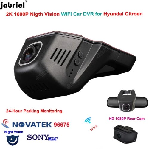 2K Dashcam voor Citroen C4 C5 C3 C1 AMI DS5 Berlingo en Hyundai Elantra Santa i20 i30 i40 Tucson Solaris Kona