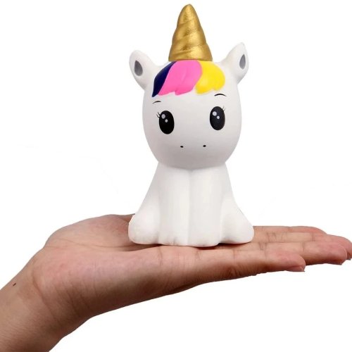 Schylling Cute Unicorn Squishy — Soft PU 'bread' slow-rising scented squeeze toy, stress-relief for kids, ideal Xmas gift