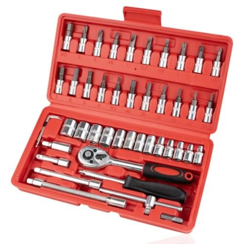 Set 46 pezzi bussole metriche 1/4" con cricchetto, prolunga e inserti cacciavite – Aggiornato