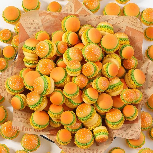 Miniatur Burger Resin – Replika Burger Daging untuk DIY, Rumah Boneka, Dekorasi & Kerajinan