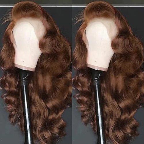 Parrucca Capelli Umani Peruviani Chocolate Brown Body Wave 13x4 HD Lace Front Pre Plucked Senza Colla Lace Frontal Closure per Donne