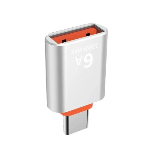 Adaptateur USB‑C vers USB, boîtier métal, connexion rapide, 120W (charge rapide)