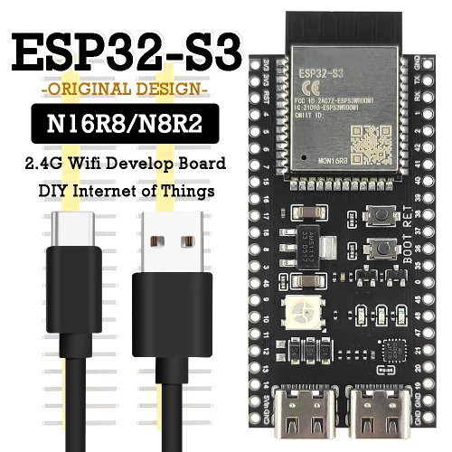 Плата разработки ESP32‑S3 модуль Wi‑Fi 2.4 ГГц для Arduino/ESP‑IDF WROOM1 N8R2/N16R8, 44 контакта, USB‑C, 8MB PSRAM