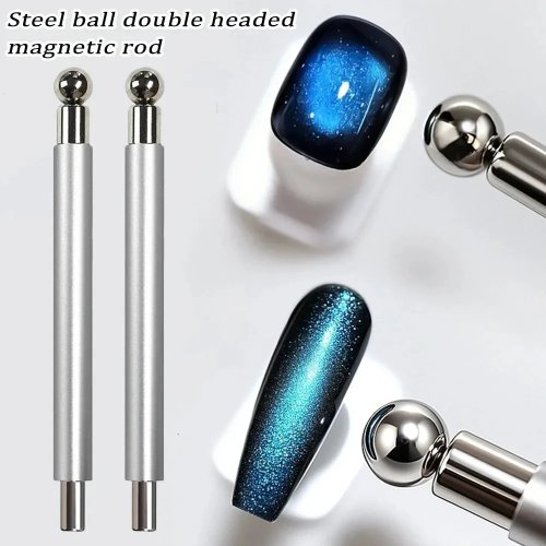 Cat Eye Magnet Stick for Nail Art, Double-Headed Magnetic Pen with Thickened Steel Ball, French Nail Tool
