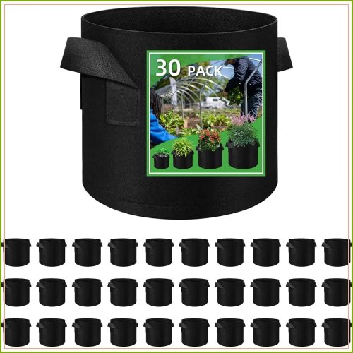 30er-Set Pflanztaschen 15 Gallon (ca. 57 L) – atmungsaktive Filz-Vlies-Topfsäcke mit Griffen, 50×30 cm