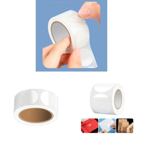 500 ronde transparante PVC-zegelstickers — Zelfklevend voor enveloppen, uitnodigingen en verpakking