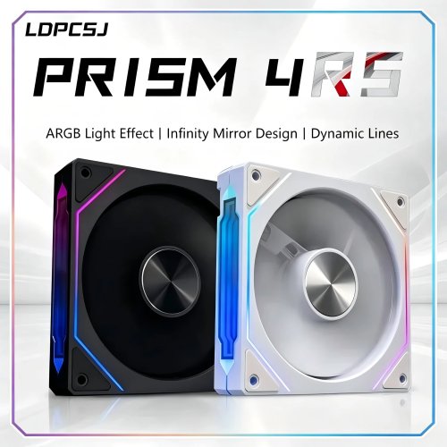 Wentylator do obudowy PC LDPCSJ PRISM 4 RS 120 mm ARGB 4‑pin 1200 RPM cichy duży przepływ powietrza 12V do komputera gamingowego