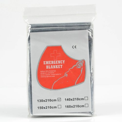 Manta térmica de emergencia (foil) — cortavientos e impermeable, para supervivencia, primeros auxilios, camping y senderismo