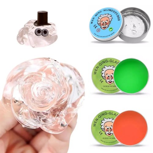 Lab Putty Crystal Clear (1 chiếc) – Đất nặn cảm giác trong suốt hộp thiếc, giảm căng thẳng, đàn hồi và bật nảy, đồ chơi/quà tặng trẻ em